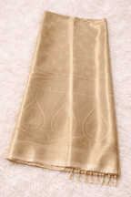 Beige Kanjivaram Silk Saree with Woven Motifs & Rich Pallu - Saree