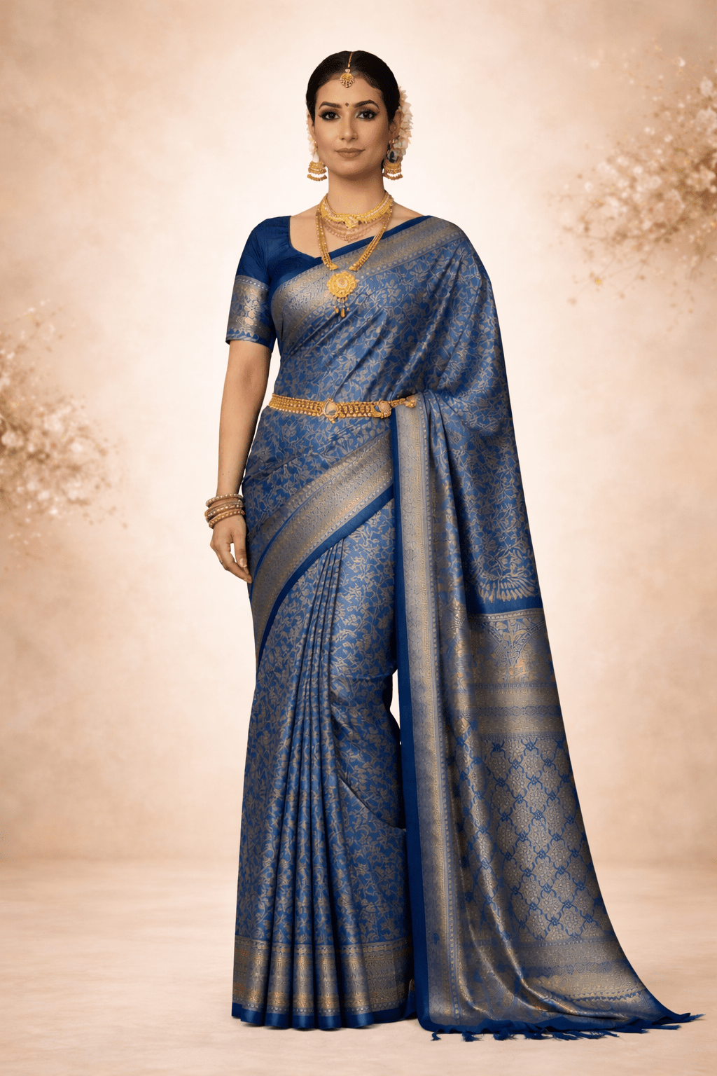 Blue Kanjivaram Silk Saree - Kanyaraa