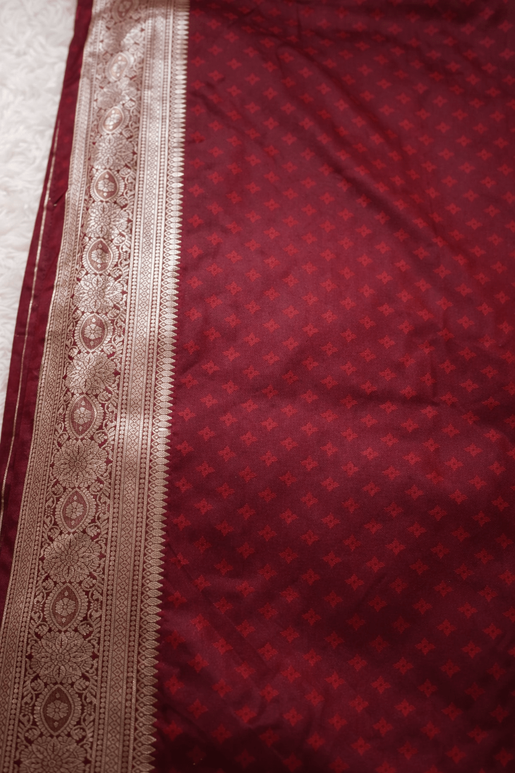 Maroon Wedding Banarasi Silk Saree with Blouse Piece - Saree