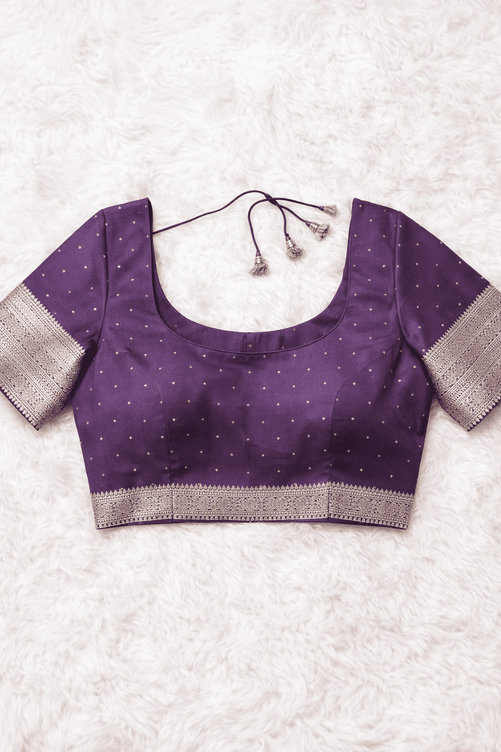 Pastel Purple Banarasi Silk Saree with Blouse Piece - Kanyaraa