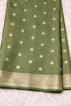 Pista Green Tissue Silk Saree with Silver Zari Work - Saree