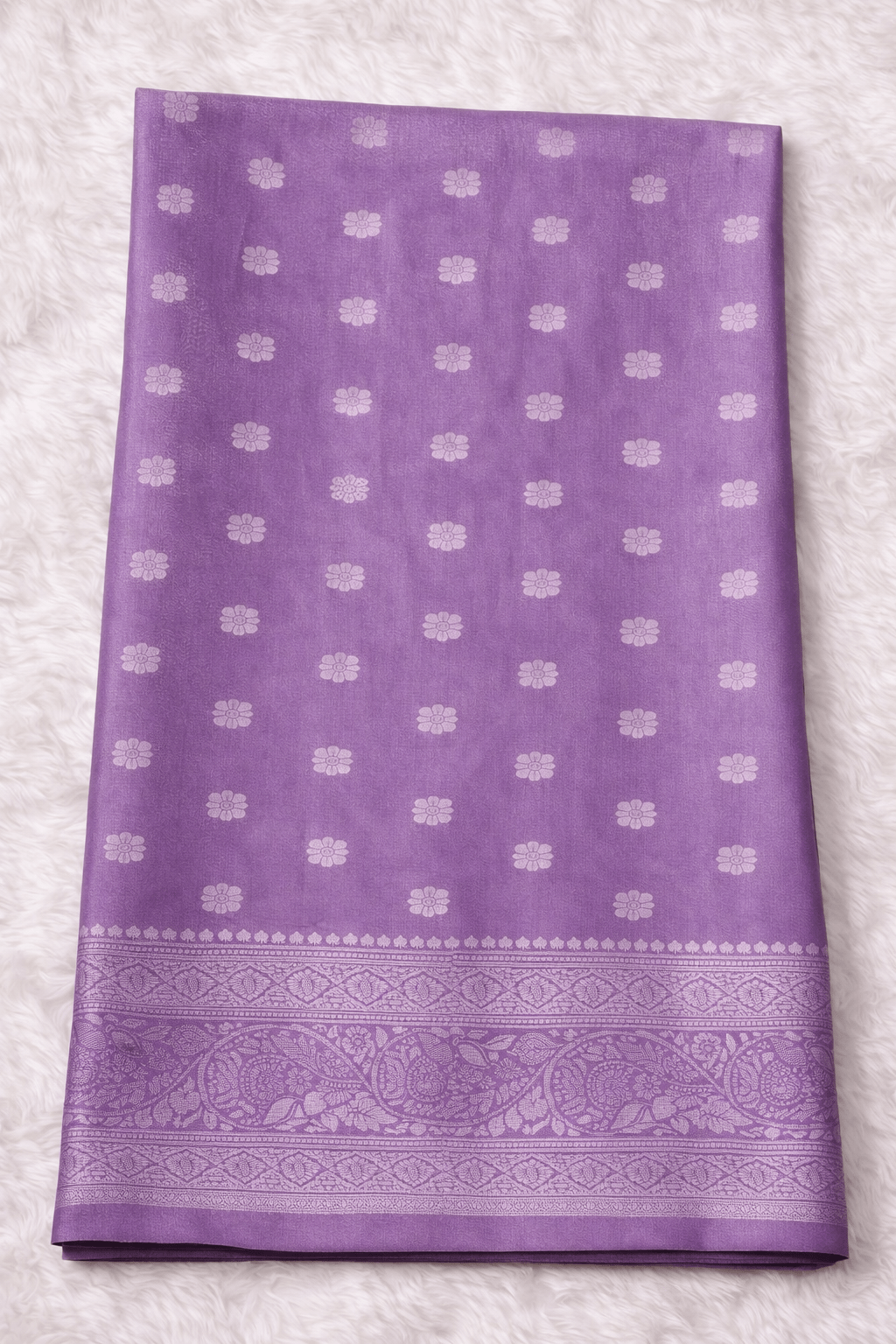 Purple Tissue Silk Saree with Silver Zari Work - Saree