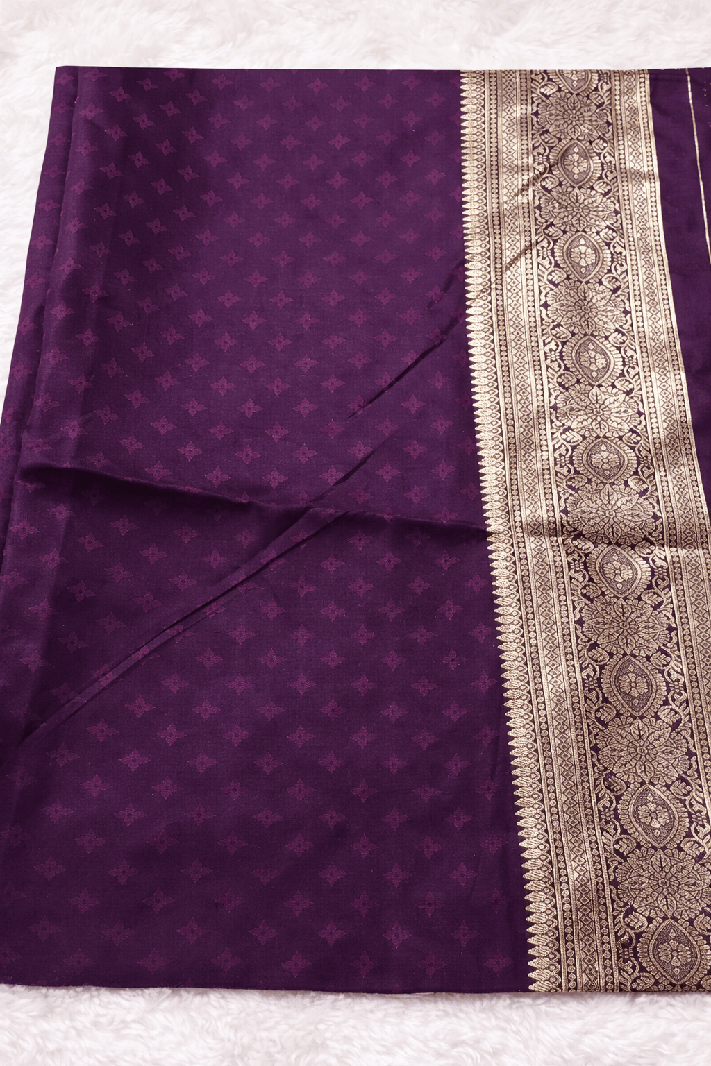 Purple Wedding Banarasi Silk Saree with Blouse Piece - Saree