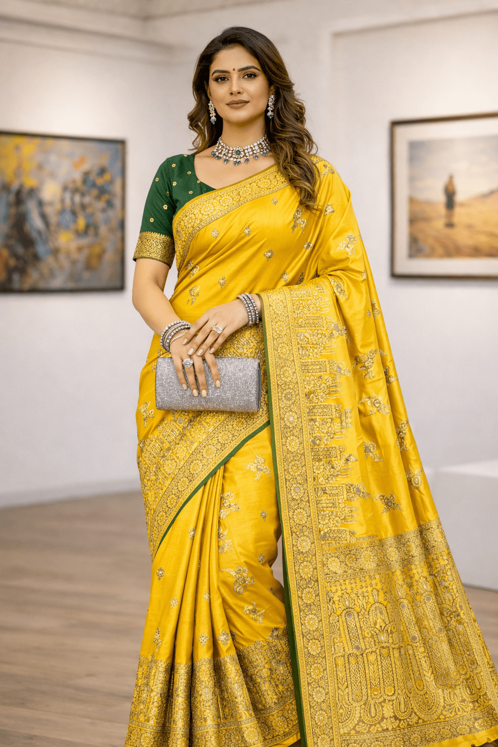 Shubhra Mirror Edition - Mashru Silk Saree - Kanyaraa